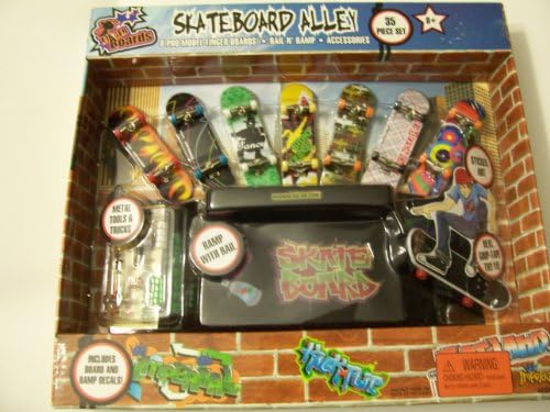 Skateboard Alley Finger Board Skate Pack ~ 35 Pieces (Military Planes, Fancy, Sponsored & More)