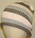 Knitted Dark Grey Light Grey Pink Cotton Stripe Finished By Hand Crochet Infant and T...