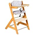Babyhochstuhl Kinderhochstuhl h�henverstellbar Polster grau weiss