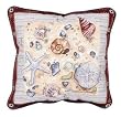 Nautical Sampler Shells Decorative Accent Throw Pillow 17" x 17"