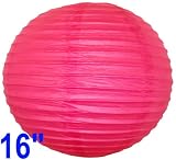 Magenta Pink Chinese/Japanese Paper Lantern/Lamp 16″ Diameter – Just Artifacts Brand