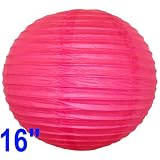 Magenta Pink Chinese/Japanese Paper Lantern/Lamp 16" Diameter - Just Artifacts Brand