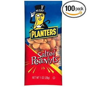 Planters Peanuts, Salted, 1-Ounce Packages (Pack of 100)