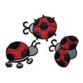 3 er Set Marienk�fer 4,3 cm * 3 cm B�GELBILD AUFN�HER APPLIKATION Kinder Insekt K�fer F�gel KleeBlatt Gl�ck K�fer rot schwarz Punkte Patch