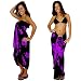 Ladies' Hibiscus Flower Sarong by 1 World Sarongs in Purple/Black