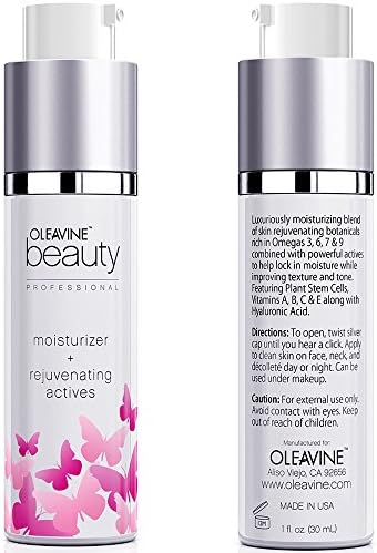 Natural & Organic Facial Moisturizer - Light Weight Daily Moisturizer for Women - Hydrating for Sensitive, Normal, Oily, Combo, or Dry Skin Types by Oleavine - 2 Pack