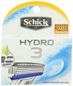 Schick Hydro 3 Blade Refill, 4-count  (Pack of 2)