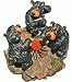 Camping Cheerful Willie Black Bear Dancing Around A Campfire With A Stone Look Ground Base Collectible Figurine 6