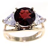 Cubic Zirconia: 10K Garnet with Signity Cubic Zirconia Ring