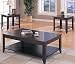 3pc Contemporary Occassional Table Set in Cappuccino Finish: Set Includes: Coffee Table and 2 End Tables