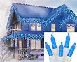 Set of 70 Blue LED M5 Twinkle Icicle Christmas Lights - White Wire