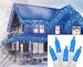 Set of 70 Blue LED M5 Twinkle Icicle Christmas Lights - White Wire