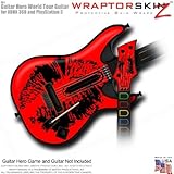Big Kiss Black on Red Skin fits Band Hero, Guitar Hero 5 & World Tour Guitars for XBOX 360 & PS3 (GU