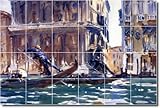 IMAGE OF John Sargent City Wall Tile Mural 22. 17x17 inches using (16) 4.25x4.25 ceramic tiles.