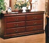 Bedroom Storage Dresser with Traditional Style in Brown Cherry Finish
