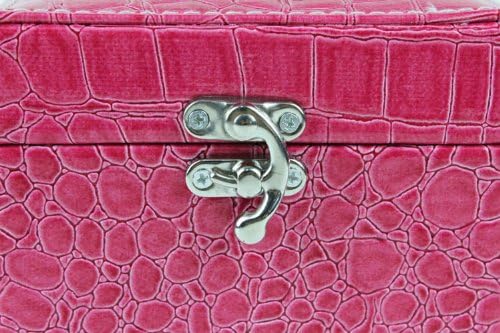 Luxury and Elegant Mini Crocodile Grain Jewelry Box, High Quality Pu Leather Jewelry Case/ Storage / Organizer Travel Case , Purple