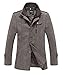 wantdo Men's Single Breasted Pea Coat Windproof Winter Coat Classic Notched Collar Jacket