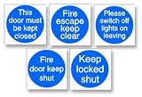 Stewart Superior Fire Door Keep Shut Sav Self Adhesive Sign Ref M014SAV [Pack 5]