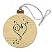 Treble Bass Clef Heart Music Black White Wood Christmas Tree Holiday Ornament
