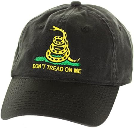Molon Labe Apparel Men's Cotton Hat Gadsden Flag, Black