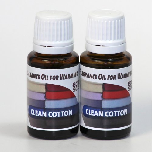2-Pack. Clean Cotton Fragrance Oil for Warming from Ecoscents (15 mL). Highly concentrated for intense fragrance, ready to use - no wax or water carrier needed.