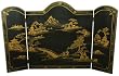 Asian Furniture & Decor - 54" Ming Design Chinese Lacquered Oriental Fireplace Screen ( Black )