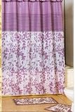 4pcs Bath Rug Set Modern Design Purple Branches Bathroom Rug Shower Curtain Mat / Rings