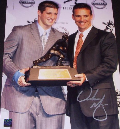 Urban Meyer Autographed Florida Gators 11x14 Heisman Photo with Tim Tebow