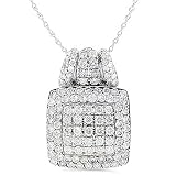 14K WG 2.00 Carat Diamond Pendant with Chain