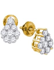 10KT Yellow Gold 1.00CT-Diamond Fashion Earrings