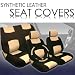 Universal Pu (synthetic) Leather Car Seat Covers Set With Steering Wheel Cover And Shoulder Pads