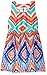 My Michelle Girls' Big Print Dress with Strappy Back Pom Trim Hem and Belt