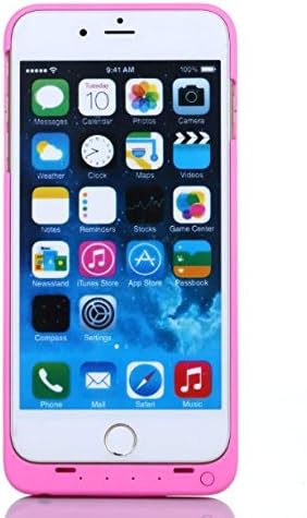 iPhone 6 Plus Charger Case Muze® Chargeable Phone Case 5200mAh Ultra-slim Backup Portable External Power Back Pack Case Thin Battery Extended Case with Pop-out Kickstand Retail Package (for iPhone 6 Plus 5.5 Inch/Pink/1pcs)