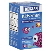 Bioglan Kids Smart Hi DHA-Omega3 Fish Oil, 500 mg, Berry Flavor, Chewable Burstlets, 30 ct.