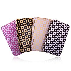 Fancy Square Silver Flat Clutch Opera Wallet In Several Colors