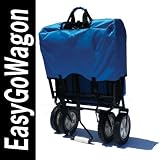 Blue Folding Utility Cart Wagon. Cart Transports Products and/or Children. Made by EasyGoWagon.