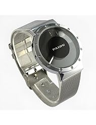 Youyoupifa Fashion Black Dial Sliver Stainless Steel Strap Quartz Watch