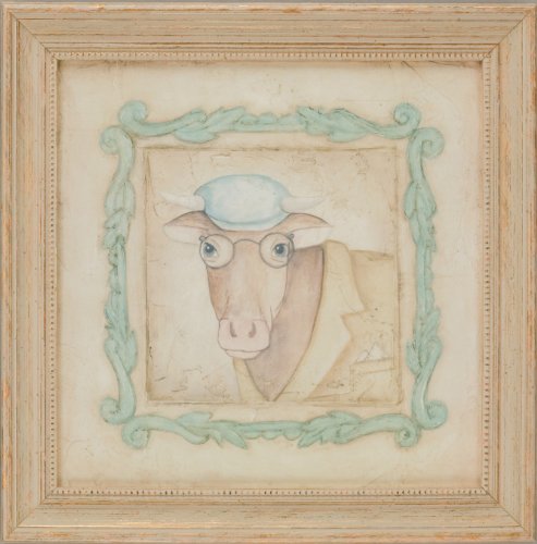 Green Frog Art Vintage Animals On Parade Series Print Framed, Elvis