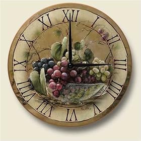 TUSCAN Grapevine Breeze Decorative Wood Wall Clock