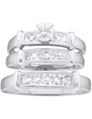 0.10CT DIAMOND ROUND CENTER TRIO SET