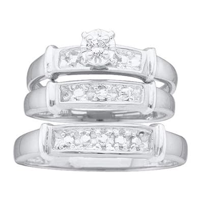 Cheap Girls Jewelry 0.10CT DIAMOND ROUND CENTER TRIO SET For Sale Cheap Girls Jewelry 0.10CT DIAMOND ROUND CENTER TRIO SET For Sale