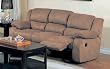 Motion Sofa in Saddle Microfiber
