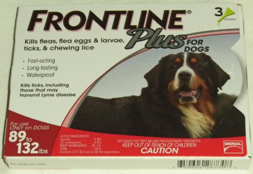 Frontline Plus for Dogs (89 to 132lbs ) 3 Pack Frontline Plus for Dogs (89 to 132lbs ) 3 Pack