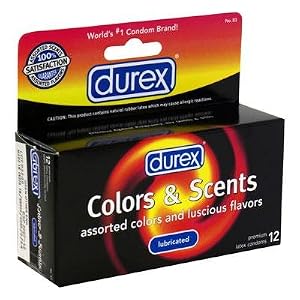 100 Durex Colors & Scents Condoms, Colored and Flavored Condom for Extra Excitement