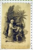Antique Print Penitent Pardoned Man Begging Garden Tree