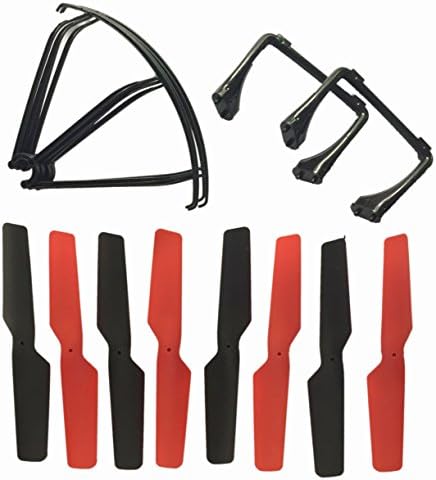WLtoys 8pcs (2 Set) Propellers Blades &amp; 2pcs Landing Skid Main Gears &amp; 4pcs Propellers Protectors Spare Parts for Wltoys Jjrc V686 V686g Rc Quadcopter Drone