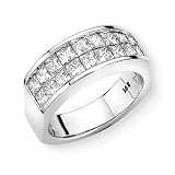14K White Gold 2 ct. Princess Cut Two Row Diamond Ring 51WuehvdkIL. SL160 14K White Gold 2 ct. Princess Cut Two Row Diamond Ring
