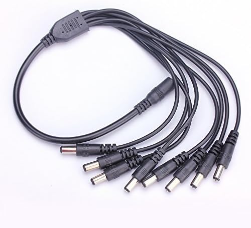 TinFmoon DC Power 1 Female To 8 Male Splitter Adapter Cable For LED Strip Light,CCTV Camera by Tinsis fmoon