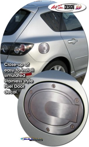 Mazda3 Simulated Billet Style Fuel Door Decal 1