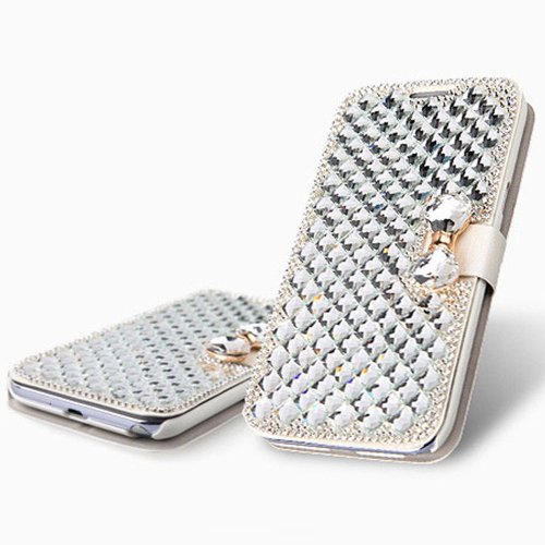 TRURENDI Bling Diamonds Synthetic Leather Card Cover Case Stand for Apple iPhone 5 5S 5C 4 4S Samsung Galaxy Note 3 N9000 S4 Note 2 S3 i9500 N7100 I9300 (Samsung Galaxy Note 3 N9000)